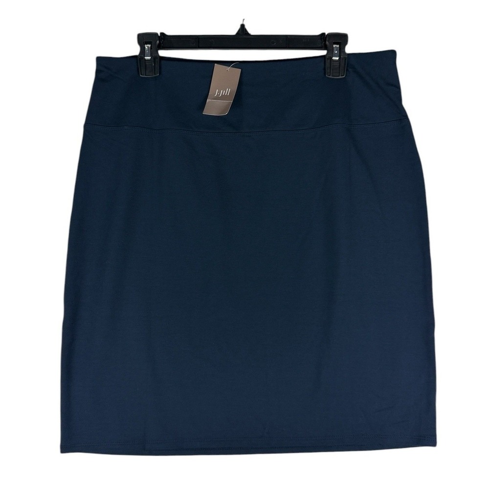 J. Jill Wearever Smooth-Fit Pencil Skirt Deep Blue Medium 719275 NWT